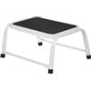 Mueblear Sgabello in metallo a 1 gradino con struttura fissa in bianco e nero