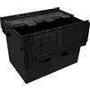 Tayg - Eurobox con coperchio per magazzino e trasporto, 60 x 40 x 44 cm, nera (6444-T)