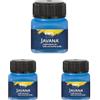KREUL 90956 - Vernice per tessuti Javana per tessuti chiari e scuri, 20 ml blu vetro, carattere pastoso, per timbrare e stenografare, lavabile dopo il fissaggio (Confezione da 3)