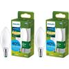 PHILIPS Lampadina LED UltraEfficient Opaca B35 a Candela, Attacco E14 Piccolo Edison, Classe Energetica A, 806 lm, Equivalente 60W, Bianco Caldo (2700K), EyeComfort, 50.000 ore, Pacco da 2