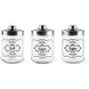 Excelsa Fine Quality Set 3 Barattoli Sale, Zucchero e Caffè, Vetro, 0,8 Litri