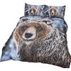 Rapport Home Rapport Copripiumino King Size e 2 federe, Set di Biancheria da Letto innevato Carino Animale, Poliestere-Cotone, Multicolore, Matrimoniale, 220 x 230 x 0.5 cm