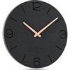 FLEXISTYLE Orologio da Parete Moderni Eco 30cm Nero, Camera da Letto, Soggiorno, Ufficio, Silenzioso, Fatto in Europa