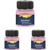 KREUL 90968 - Vernice per tessuti Javana per tessuti chiari e scuri, 20 ml vetro rosato, carattere pastoso, per timbrare e stenografare, lavabile dopo il fissaggio (Confezione da 3)