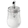 FMprofessional Zuccheriera 160 ml FLEURETTE, versatore in vetro, spargitore per dosare facilmente, versatore di alta qualità (colore: argento)