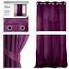 AmeliaHome, tenda in velluto 140 x 270 cm, viola, 1 unità Tenda oscurante con occhielli, in velluto, decorazione per finestre, semplice e luminosa.