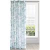 Eurofirany Tenda con motivo floreale blu e bianco, con occhielli, 1 pezzo Romantica, leggero, ariosa, tessuto tela, classica per il soggiorno, la camera da letto, in poliestere, 140 x 250 cm