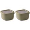 Snips, Aroma Box Contenitore Alimenti 1L Salva Freschezza, Impilabile, Microonde e Lavastoviglie, Box per Alimenti 15x15x8.5 cm, Verde, Made in Italy (Confezione da 2)