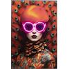 Kare Design Fancy Red Lady - Quadro da parete con effetto LED, 120 x 80 cm, colore: rosso, multicolore