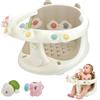 Lubirayi Seggiolino da bagno per bambini 2 in 1, centro giocattoli, 16 pezzi, 4 ventose antiscivolo, ergonomico, 6-20 kg, drenaggio rapido, sedia da bagno portatile, sicuro e divertente