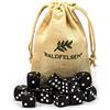 Waldfelsen 6, 12, 20, 30 o 50 dadi acrilici di alta qualità, 16 mm, 6 lati, set di accessori con sacchetto nero (12 pezzi), dadi da gioco
