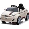 TURBO CHALLENGE - Fiat 500 - Portatore Elettrico - 119221 - Auto Telecomandata - Bianca - Max 30 kg - Plastica - Batterie Ricaricabili e Pile Non Incluse - Dai 3 ai 6 Anni
