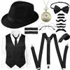 Moiuguli costume anni '20 gilet da uomo con accessori, costume da mafia da uomo, Gatsby Gangster Costume, costume da gangster per feste di carnevale