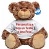 DIGITALSHIRT Peluche Personalizzato con Foto e Testo, Orsetto di Peluche con Maglietta Personalizzabile Alto 25cm Realizzato in Materiali Sicuro, Orsacchiotto Orso Pupazzo Idea Regalo Originale (Medium, Marrone)