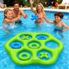 SilverChry Gioco Tris Gonfiabile da Piscina, Tris Gioco per Bambini Piscine, Grande Galleggiante con 7 Pedine, Giochi Piscina, d'Acqua per Bambini e Adulti, Bleu-Vert
