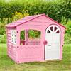 Palmitessa Casetta per Bambini Casa Gioco per Bambini Esterno casetta da giardino per bambini casetta per Bambini da Interno Giardino Casetta da Gioco Tradizionale Grande 140X111X115Hh (Rosa)