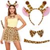 Kitimi Costume di animali per bambini e donne, ragazze, costume da giungla, accessorio per bambini, costume da giraffa, costume da carnevale, fascia per capelli, coda di animale, costume per carnevale