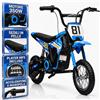 TOYSCAR Moto Elettrica per Bambini 24V 10Ah NITRO GT Motore 350W, Minimoto Elettrica Moto Cross Elettrica, Pit Bike Elettrica, Ruote Gonfiabili 12 Freno a Disco, Sedile in Pelle, 5-10 Anni (Blu)