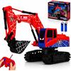 KINSAM Sprider Escavatore RC Giocattolo per Bambini 3-12 Anni, Cingolato Telecomandato con Braccio Mobile, Modalità Demo Automatica, 2 Batterie Ricaricabili, Gioco da Cantiere Regalo