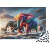 TVJOFXPWXNVU Puzzle 1000 Pezzi Elefante Colorato Arte Carta per Adulti Allenamento Mentale Puzzle Elefanti Decorazione Casa & Educativo 38x26cm/1000pcs