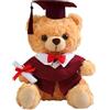 Generico Orsacchiotto per la Promozione 2025, Peluche Morbido 25 cm per Laurea, Regalo Festivo Con Cappello E Toga Decorazione Universitaria Per Classe 2025 Bambini Ragazzi Adulti Asilo Scuola Elementare Media
