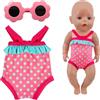 LIUYIDM 2 Pezzi Costume da Bagno per Bambole, Vestiti per Bambole per New Born Baby Doll con Costumi da Bagno, Occhiali da Sole, Vestiti Bambola Vestiti Bambole Reborn per Bambole 35-45 cm