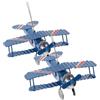 LIFKOME Modello di Aeroplano Leggero 2 Pezzi Vintage in Ferro Retrò Aereo Biplano Decorazione da Scrivania per Camera da Letto