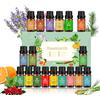 Aulaya Set di oli essenziali, 18 x 10 ml, 100% puri, set regalo per donne | Fragranze popolari come lavanda, arancia, rosa, limone e pompelmo. Per diffusori, saponi, candele, umidificatori e spa