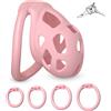 BDSMLOVE Chastity Cage Gabbia per pene Gabbia di castità con 4 anelli per testicoli, cintura di castità Giocattolo sessuale Gabbia per pene Set di giocattoli sessuali fetish per uomini (L)