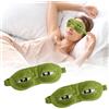 Futuhada Maschera per occhi a rana, 2 pezzi, maschera per dormire, benda per gli occhi, verde emoji, cartone animato, rana, wacky, maschera per gli occhi 3D, creazioni personalizzate per bambini, donne e