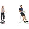 Sunny Health & Fitness Twister Stepper Machine, Height Adjustable Stepper w/Handlebars & LCD Monitor + Row-N-Ride Squat Assist Trainer for Glutes & Full Body Cardio Workout