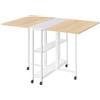 CHOEZON Tavolo Richiudibile Compatto da Pranzo, Tavolo Mobile per Piccole Cucine, Scrivania Pieghevole ed Estensibile con 6 Ruote Frenanti e 2 Ripiani,DTCZ01WN