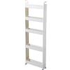 LINONI 3/5 Tier Carrellino Salvaspazio, Carrello Portaoggetti, Mobile Stoccaggio di Stoccaggio Organizzatore per Cucina Bagno Lavanderia Ufficio, Plastica, Bianco, Larghezza10 Cm, 5 Tier