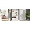 VIEKOS, armadio alto con specchio e scarpiera, guardaroba per ingresso, porta scarpe con due ante, armadio con 5 ripiani, 85 * 40 * 180 cm, bianco