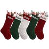 NIBESSER Calza Befana Personalizzata Calze Natalizie da Appendere con Nome Calza Befana Vuota Idea Regalo per Epifania Natale Decoraizione Natalizia per Camino (Stile D, 4 Pezzi)
