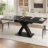 Rosebibi Tavolo da pranzo allungabile, 120 x 80 x 76 cm, adatto per sala da pranzo, cucine o terrazze, può essere esteso fino a 160 cm di lunghezza, può ospitare fino a 6 persone