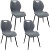 WAFTING Set di 4 sedie da pranzo imbottite, grigio scuro
