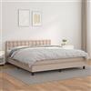 Teenpull Letto a molle, 160 x 200 cm, in ecopelle, con materasso a molle insacchettate e testiera regolabile in altezza, comodo riposo per camera da letto e camera degli ospiti, colore: marrone