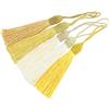 Makhry 20pcs 15.5cm / 6 Pollici Nappe Segnalibro Filo di Seta con Loop di 2 Pollici Cavo e Piccolo Nodo Cinese per la Creazione di Gioielli, Souvenir, Segnalibri, Accessorio Mestiere Fai da te (Misto Giallo)