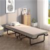 COSTWAY Letto Brandina Pieghevole, Made in Italy, Letto Singolo Pieghevole con Materasso in Memory Foam e Ruote, 200x80cm