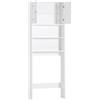 SoBuy Mobile Bagno Salvaspazio Colonna Alta Mobiletto Bagno con Ante e Ripiani Aperti, 3 Ripiani Regolabili per Lavatrice o WC, Mobiletto Stretto Salvaspazio Bianco 65x182x20cm BZR165-W