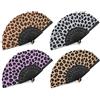 Ourdort 4PCS Ventaglio Pieghevole,Leopardato Mano Pieghevoles Ventilatore Donna | Ventaglio Pieghevole,Leopardato Mano Pieghevoles Ventilatore,Ventagli Donna,Ventaglis Matrimonio,per Ballo,Festa,cospla