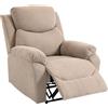 HOMCOM Poltrona Relax Manuale Ergonomica in Tessuto, Poltrona Reclinabile a 150° e Poggiapiedi per Casa e Ufficio, 93x88x102cm, Beige
