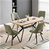 WAFTING Set di 4 Sedie da Pranzo Girevoli 360° Imbottite, Verde Chiaro | Tessuto Similcashmere, Seduta Larga 48 cm, Schienale Traforato, Gambe in metallo, per Sala da Pranzo, Cucina e Soggiorno