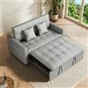 SUNXURY Divano 140 x 94 cm con funzione sleep, moderno divano letto piccolo grigio scuro, divano letto a 2 posti con cuscino, angolo dello schienale regolabile (100°-135°-180°), ecopelle super fibra