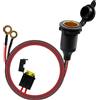 Corpower Presa Accendisigari con cavo di connessione da 1.2m, 12V-24V DC | Presa Accendisigari Auto, Universale Impermeabile Adattatore per Barca, Auto, motocicletta, Navi