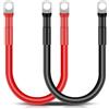GUNGY Cavi Batteria Auto 16mm² 30cm Cavi Inverter Batteria 12V 5AWG Cavo Batteria con Capicorda ad Occhielli M8 per Camion Moto Marina Solare Rosso e Nero 2 Pezzi