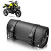 QINERSAW Borsa da Sella Moto in Pelle, per Forcella per manubrio con 2 Cinghie di Fissaggio, Porta Attrezzi Compatibile con la Maggior Parte delle Moto