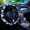 Cysocool 3 coprivolante in neoprene con stampa mucca, antiscivolo, traspirante, fresco, protezione per volante auto, con freno a mano e cambio, universale, adatto per auto da 37 a 39 cm