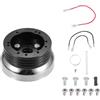 QUARKZMAN Adattatore Mozzo Volante 5 E 6 Foro Per Chevy Camion 74-94 1 Set | Nero, Argento. Compatibile Con: Per Jeep Wrangler 76-95, Per Buick 69-93, Per Oldsmobile 69-93, Per Pontiac 69-93.